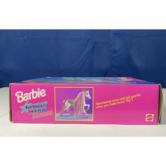 Vintage Barbie Flying Hero Horse 1995 Mattel #14265 Pink Mane Sparkle Wings NIB - Picture 3 of 7